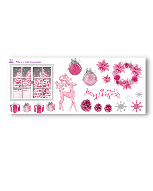 Pinky Christmas Decorative Sticker Sheet