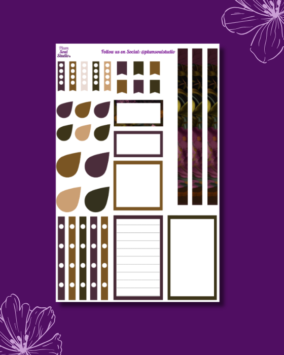 Velvet Plum Bits and Pieces Sticker Sheet