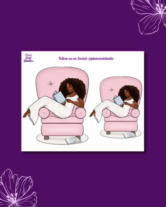 Reading Chair Mini Sticker Sheet