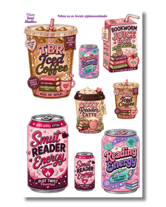 Bookish Beverages Sticker Sheet