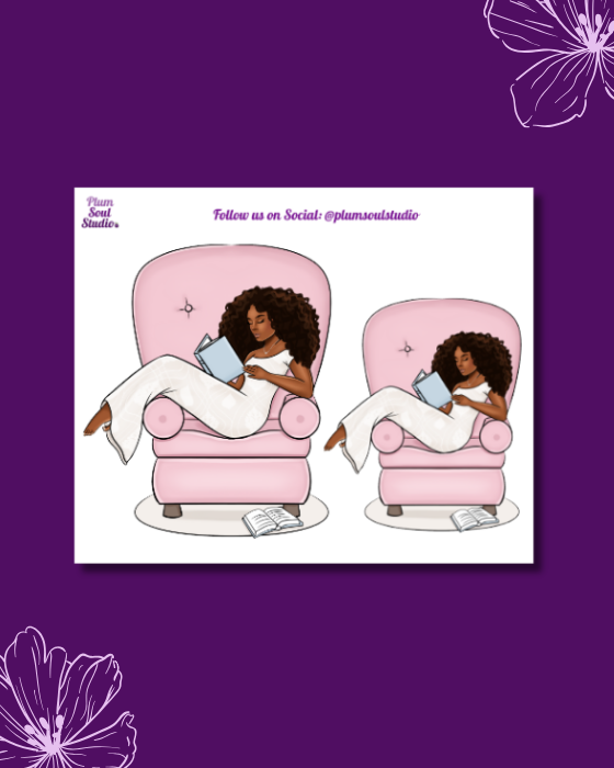 Reading Chair Mini Sticker Sheet