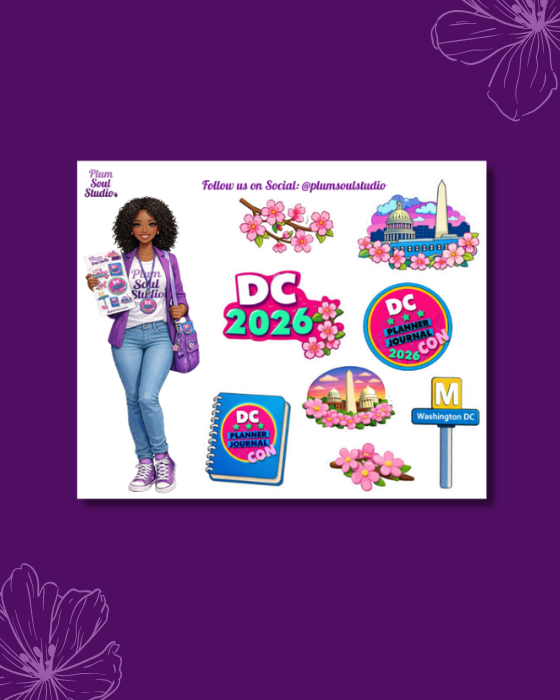 DC Planner Journal Con  with Doll Mini Sticker Sheet
