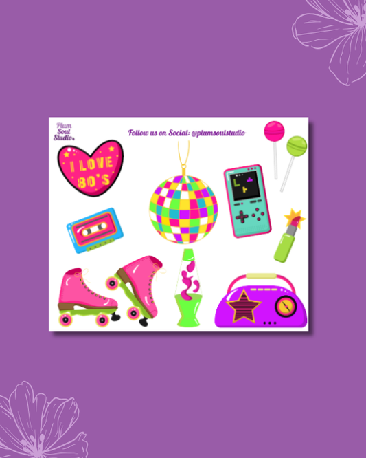 Retro Eighties Mini Sticker Sheet