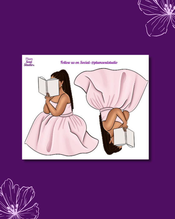 Face In a Book Curvy Mini Sticker Sheet