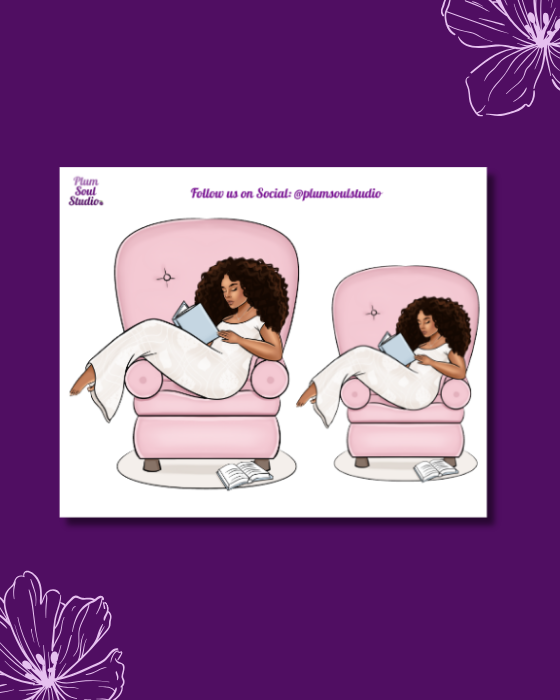 Reading Chair Curvy Mini Sticker Sheet