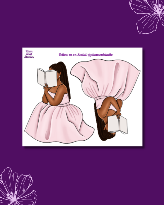Face In a Book Curvy Mini Sticker Sheet