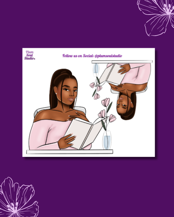 Reading Alone Curvy Mini Sticker Sheet
