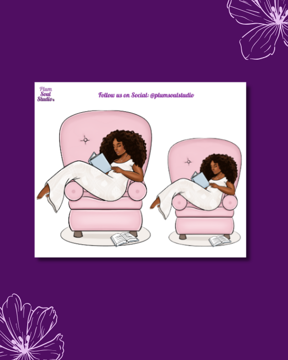 Reading Chair Curvy Mini Sticker Sheet