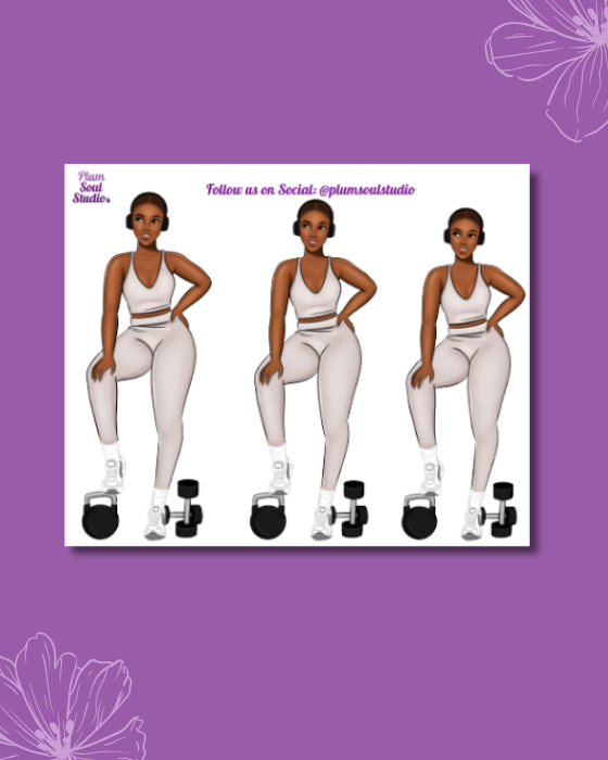 Bella Dumbbell Mini Sticker Sheet