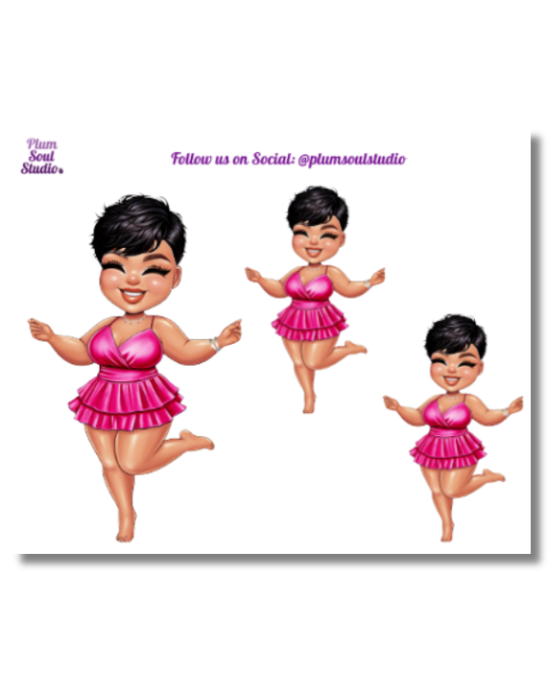 Beach Time Girlie Mini Sticker Sheet