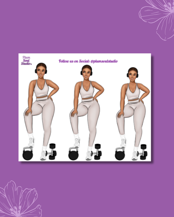 Bella Dumbbell Mini Sticker Sheet
