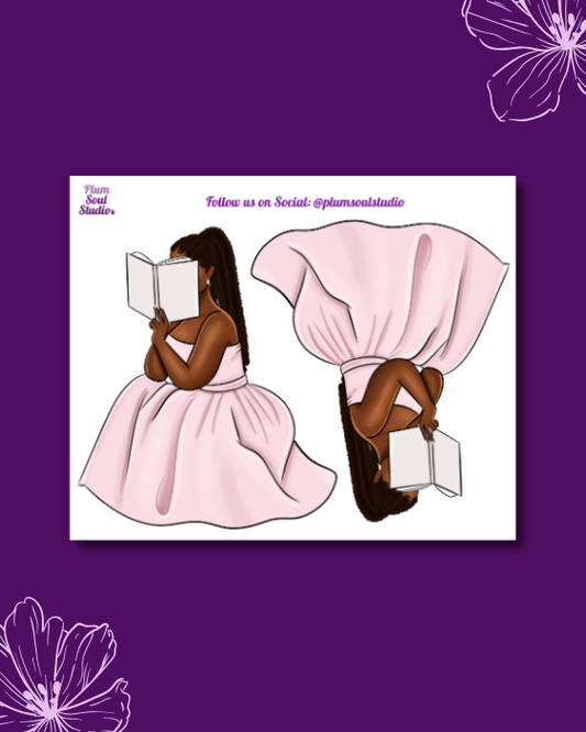 Face In a Book Curvy Mini Sticker Sheet