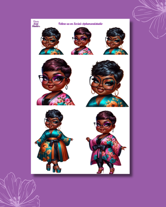 Angie Kimono Sticker Sheet