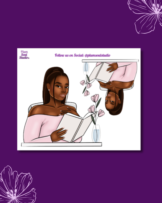 Reading Alone Curvy Mini Sticker Sheet