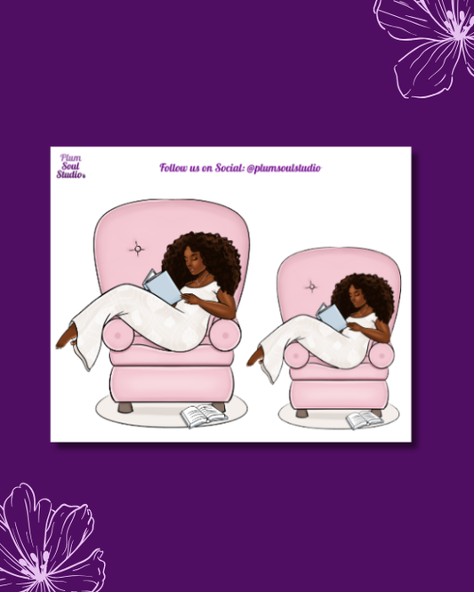 Reading Chair Curvy Mini Sticker Sheet
