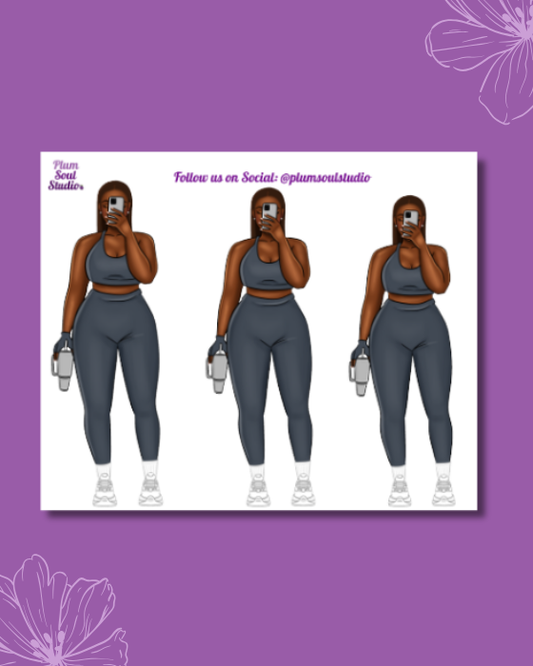 Selfie of Progress Curvy Mini Sticker Sheet