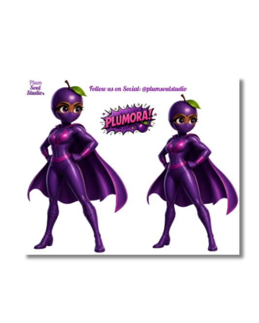 Plumora Hero Pose Mini Sticker Sheet