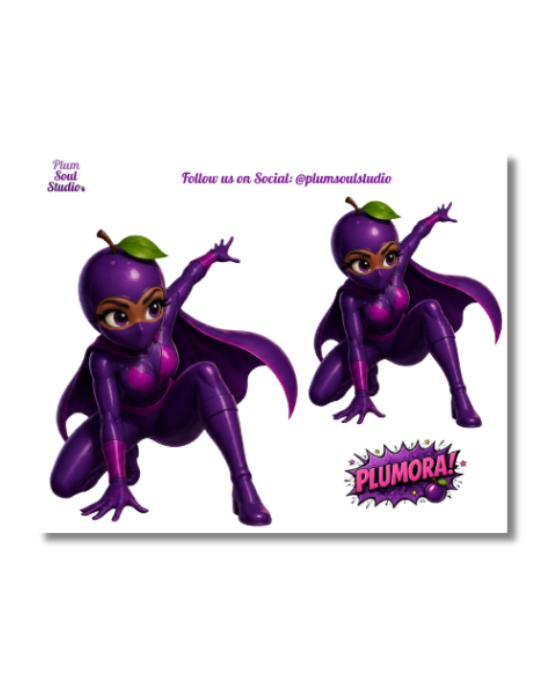 Plumora Crouching Pose Mini Sticker Sheet