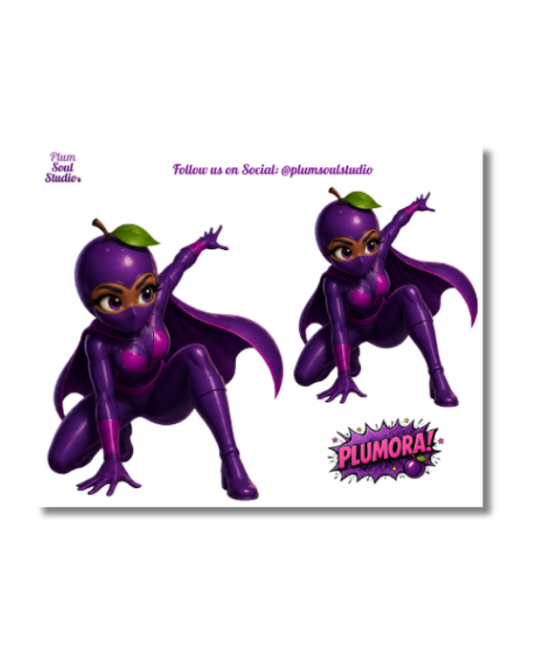 Plumora Crouching Pose Mini Sticker Sheet