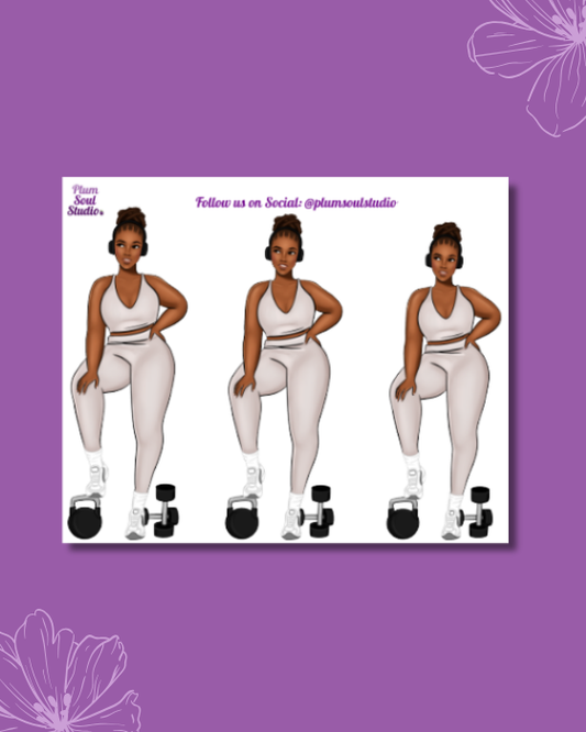Bella Dumbbell Curvy Mini Sticker Sheet