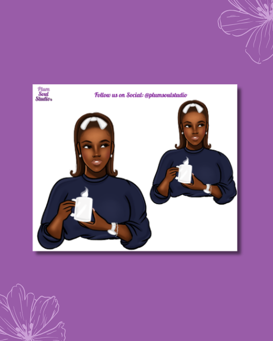 Winter Blues Hot Chocolate Mini Sticker Sheet