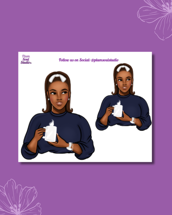 Winter Blues Hot Chocolate Mini Sticker Sheet