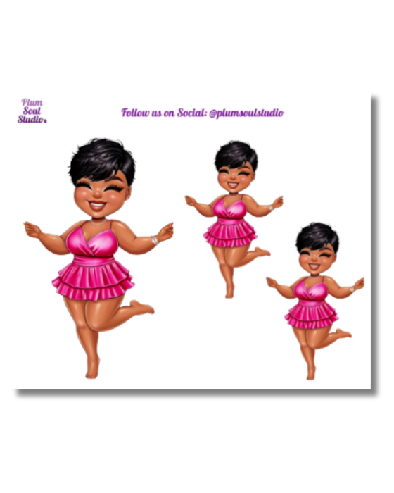 Beach Time Girlie Mini Sticker Sheet