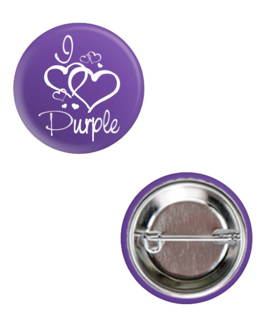 I Love Purple 1.5 inch Button