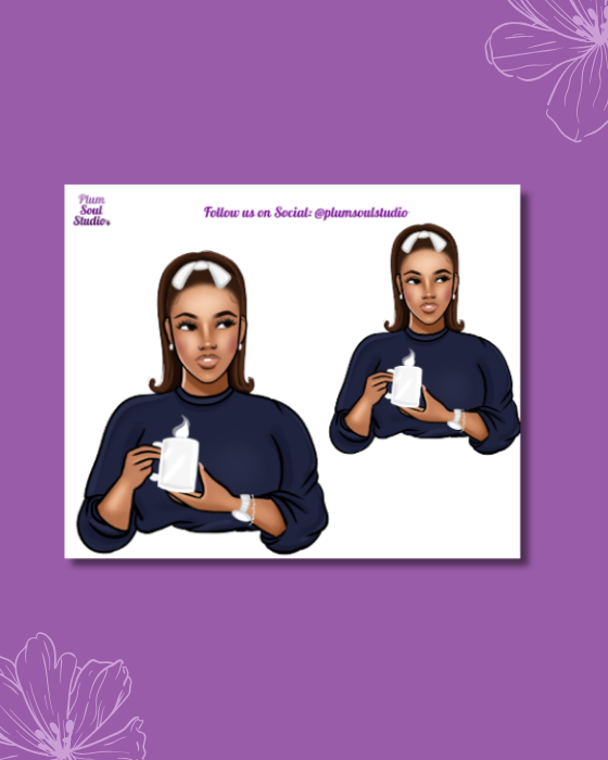 Winter Blues Hot Chocolate Mini Sticker Sheet