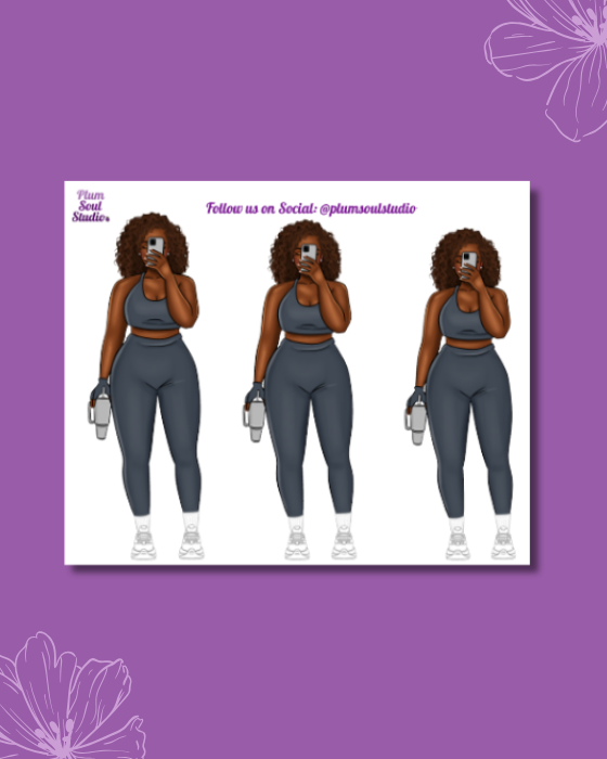 Selfie of Progress Curvy Mini Sticker Sheet