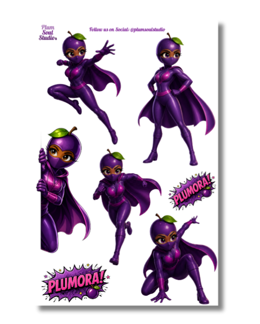 Plumora Action Poses Sticker Sheet