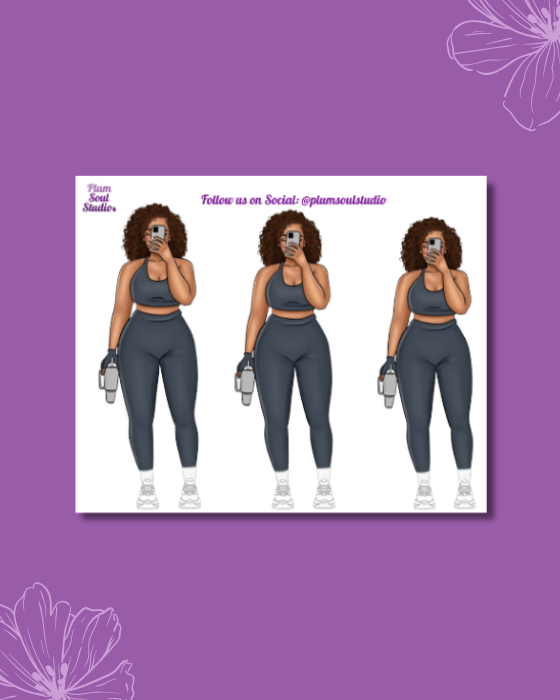 Selfie of Progress Curvy Mini Sticker Sheet