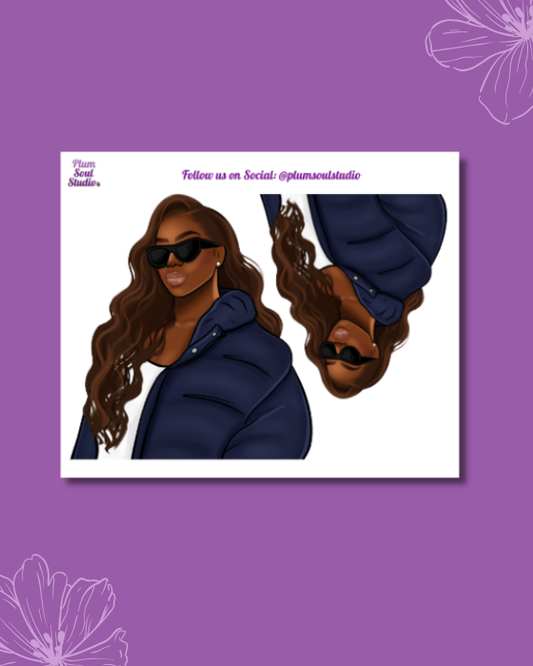 Winter Blues Puffer Mini Sticker Sheet