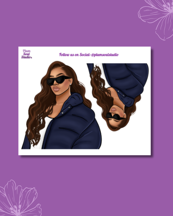 Winter Blues Puffer Mini Sticker Sheet