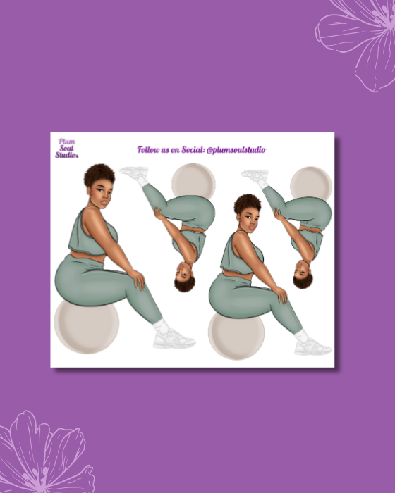 Belinda on Ball  Curvy Mini Sticker Sheet