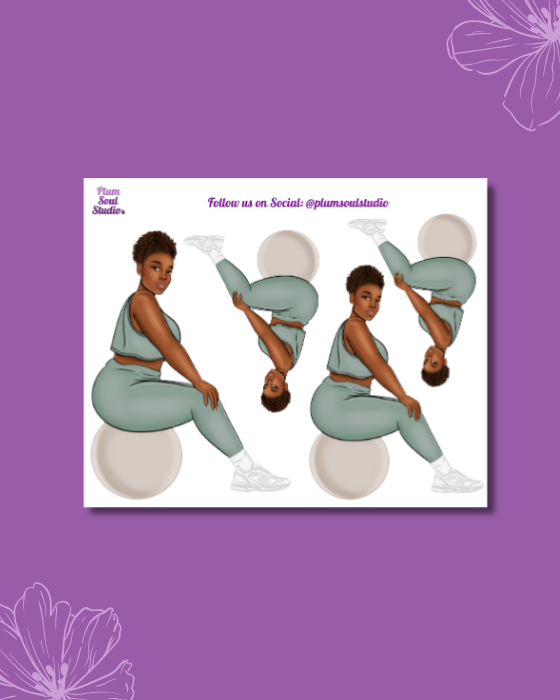 Belinda on Ball  Curvy Mini Sticker Sheet