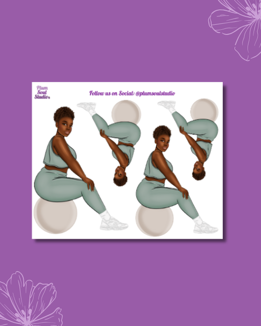 Belinda on Ball  Curvy Mini Sticker Sheet