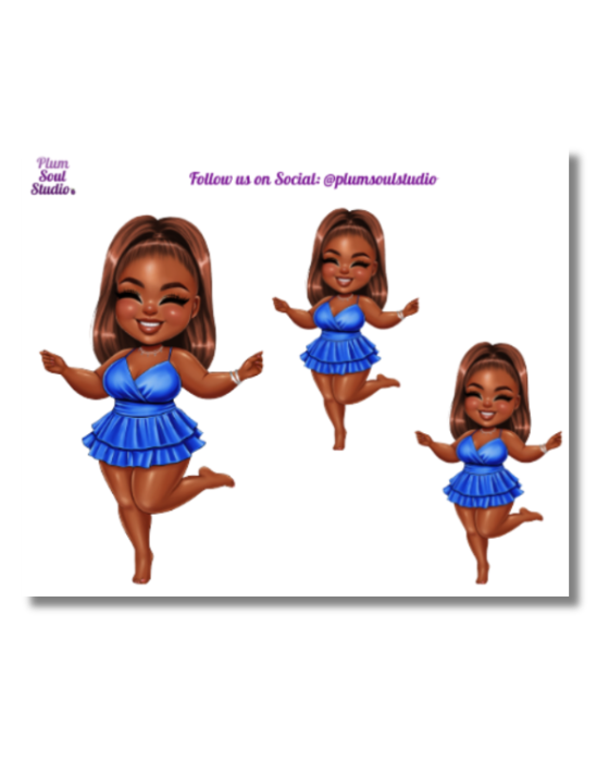 Beach Time Girlie Mini Sticker Sheet