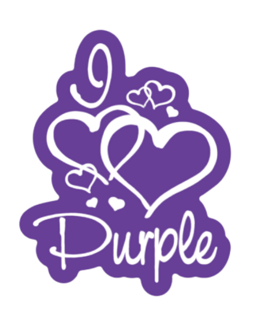 I Love Purple 1.5 inch Vinyl Sticker