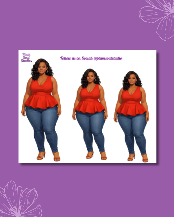 Tyra Red Peplum Mini Sticker Sheet