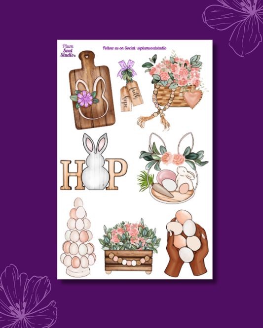 Easter Eggs Decor Sticker Sheet