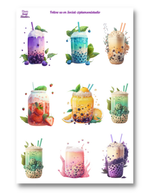 Bubble Tea Delight Sticker Sheet