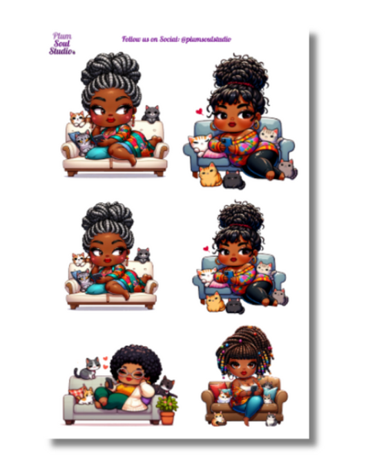 Cat Ladies Assorted Sticker Sheet