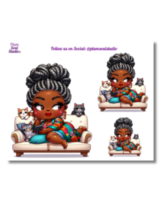 Chilling With My Cat Mini Sticker Sheet