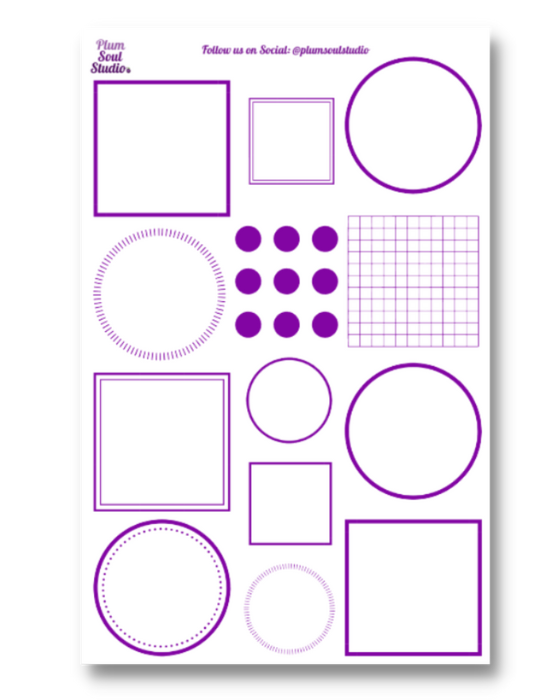 Circles and Squares Sticker Sheet