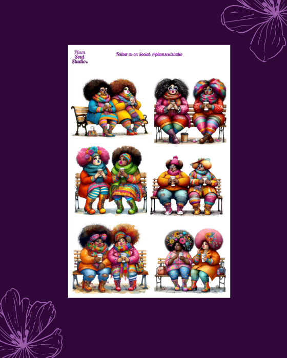 Colorful Girlfriends Sticker Sheet