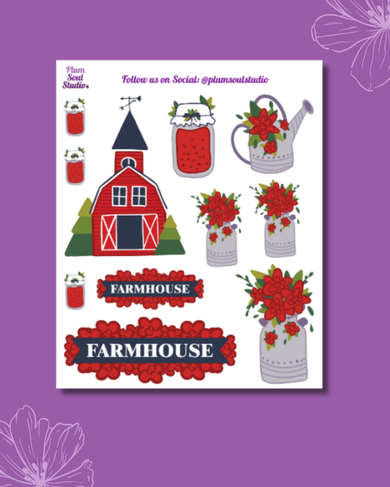 Barn on a Farm Mini Sticker Sheet