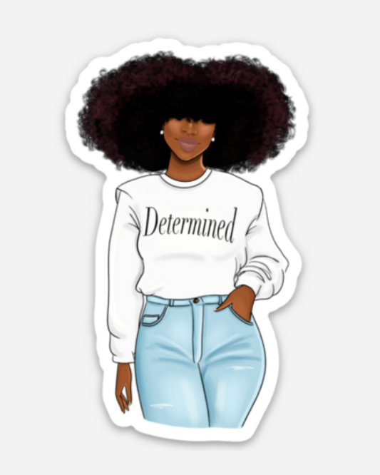 Determined Afro Vinyl Sticker Sheets