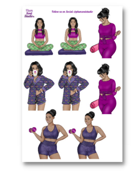 Electric Fitness Dolls Sticker Sheet
