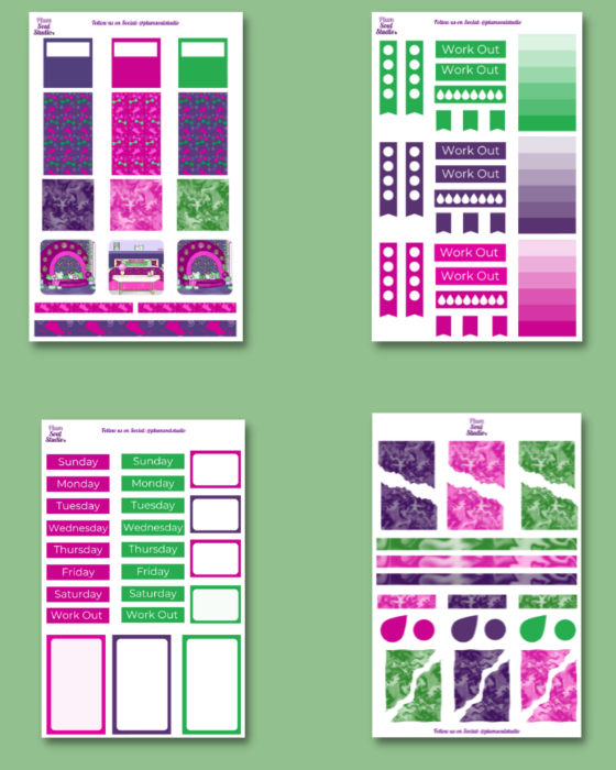 Electric Fitness Deco Kit Sticker Sheets